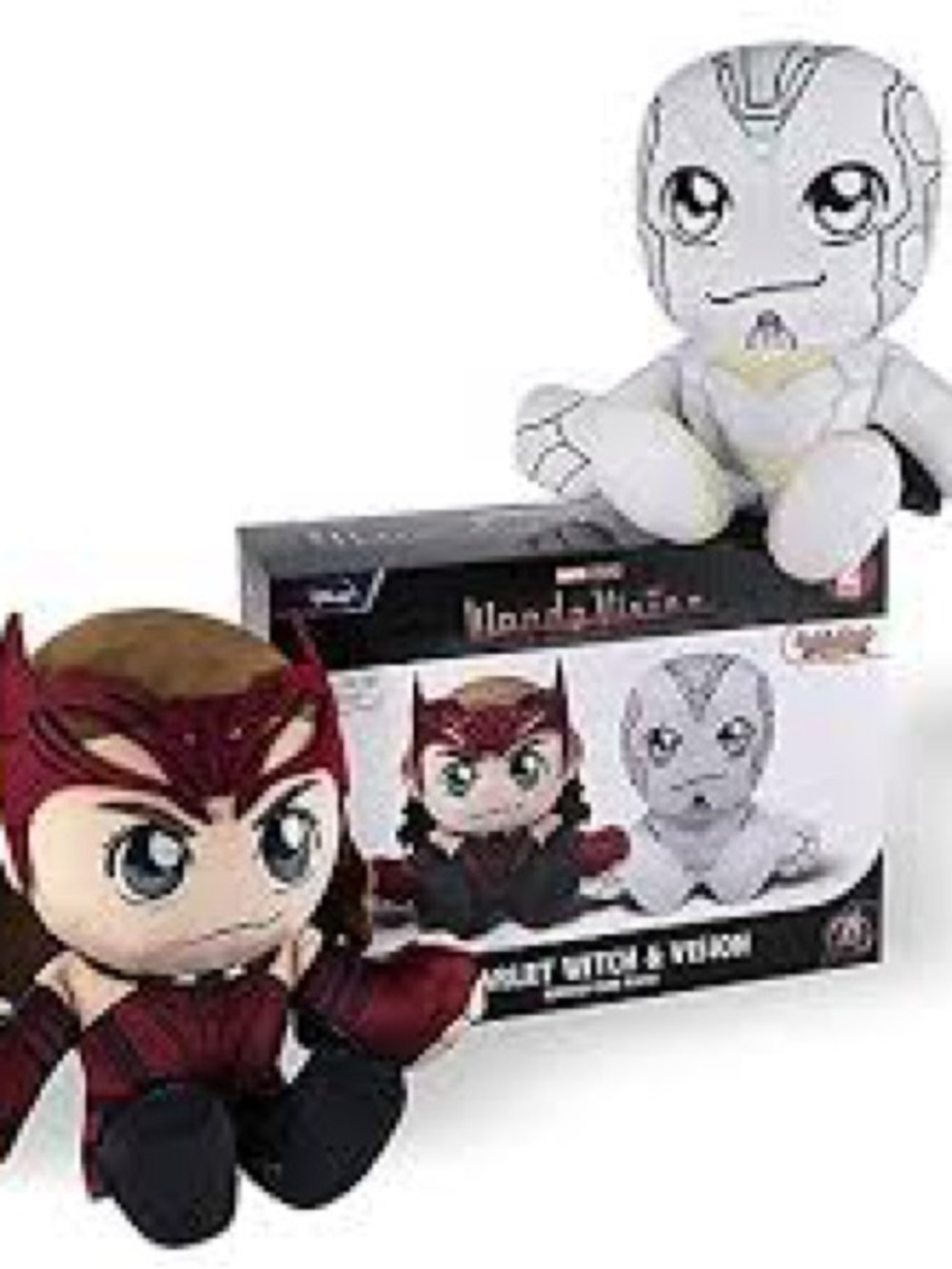 Marvel Scarlet Witch & Vision Plush Duo - Red, White, Black, Gold